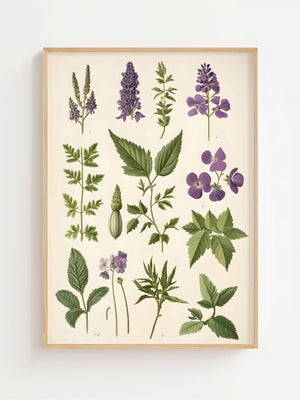 Purple Wildflowers Plakat - 21 x 29.7 cm (A4) - Nellastore