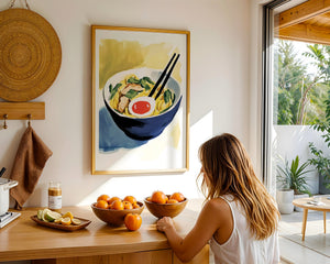 Ramen Bowl Watercolor Plakat - 21 x 29.7 cm (A4) - Nellastore