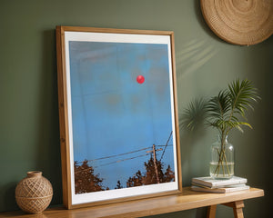 Red Balloon Sky Plakat - 21 x 29.7 cm (A4) - Nellastore