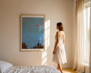 Red Balloon Sky Plakat - 21 x 29.7 cm (A4) - Nellastore