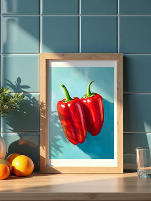 Red Bell Peppers Plakat - 21 x 29.7 cm (A4) - Nellastore