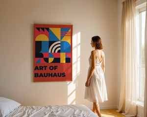 Red Canvas Geometry Plakat - 21 x 29.7 cm - Nellastore