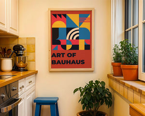 Red Canvas Geometry Plakat - 21 x 29.7 cm - Nellastore