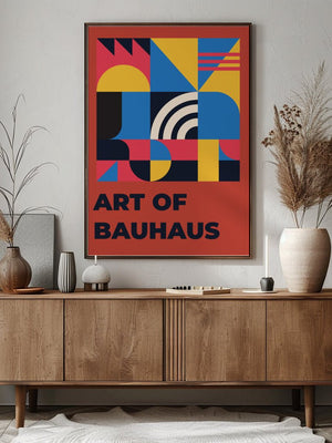 Red Canvas Geometry Plakat - 21 x 29.7 cm - Nellastore