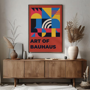 Red Canvas Geometry Plakat - 21 x 29.7 cm - Nellastore