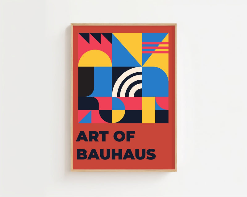 Red Canvas Geometry Plakat - 21 x 29.7 cm - Nellastore