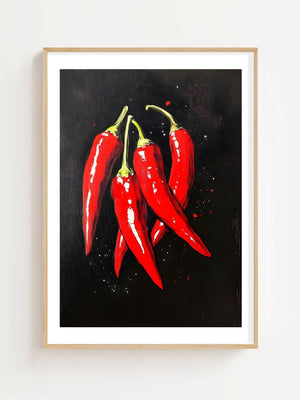 Red Chili Peppers Plakat - 21 x 29.7 cm (A4) - Nellastore