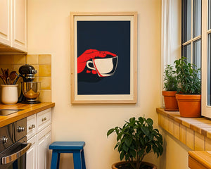 Red Hand Coffee Cup Plakat - 21 x 29.7 cm (A4) - Nellastore