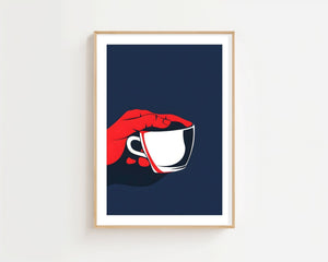Red Hand Coffee Cup Plakat - 21 x 29.7 cm (A4) - Nellastore