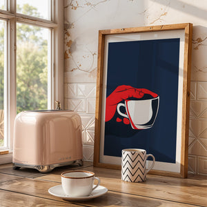 Red Hand Coffee Cup Plakat - 21 x 29.7 cm (A4) - Nellastore