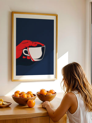 Red Hand Coffee Cup Plakat - 21 x 29.7 cm (A4) - Nellastore