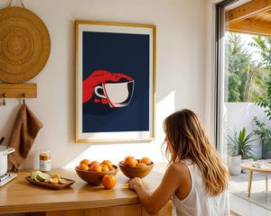 Red Hand Coffee Cup Plakat - 21 x 29.7 cm (A4) - Nellastore