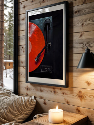 Red Record Player Plakat - 21 x 29.7 cm (A4) - Nellastore