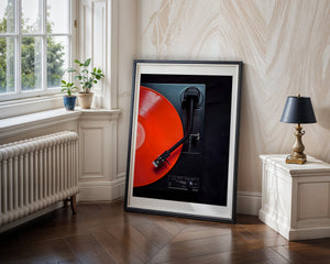 Red Record Player Plakat - 21 x 29.7 cm (A4) - Nellastore