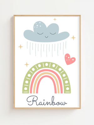 Regnbue Regnvejr Plakat - 21 x 29.7 cm (A4) - Nellastore