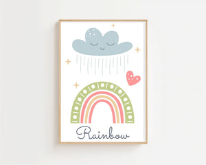 Regnbue Regnvejr Plakat - 21 x 29.7 cm (A4) - Nellastore