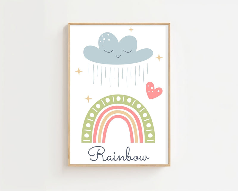 Regnbue Regnvejr Plakat - 21 x 29.7 cm (A4) - Nellastore