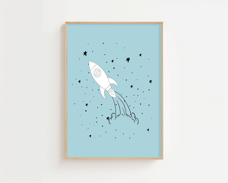 Rocket Among Stars Plakat - 21 x 29.7 cm (A4) - Nellastore