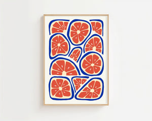 Ruby Grapefruit Grid Plakat - 21 x 29.7 cm - Nellastore