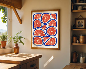 Ruby Grapefruit Grid Plakat - 21 x 29.7 cm - Nellastore