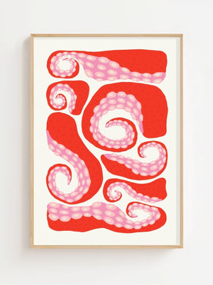 Ruby Octopus Market Plakat - 21 x 29.7 cm - Nellastore