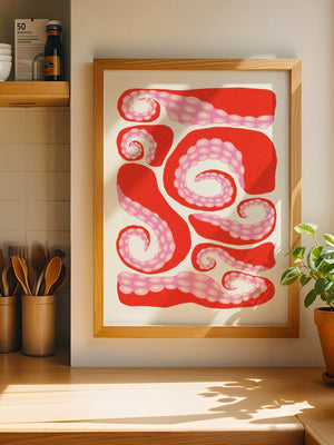 Ruby Octopus Market Plakat - 21 x 29.7 cm - Nellastore