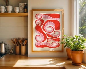 Ruby Octopus Market Plakat - 21 x 29.7 cm - Nellastore