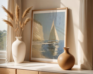Sailboat By The Cliffs Plakat - 21 x 29.7 cm (A4) - Nellastore
