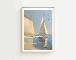 Sailboat By The Cliffs Plakat - 21 x 29.7 cm (A4) - Nellastore