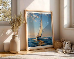 Sailboat In The Wind Plakat - 21 x 29.7 cm (A4) - Nellastore