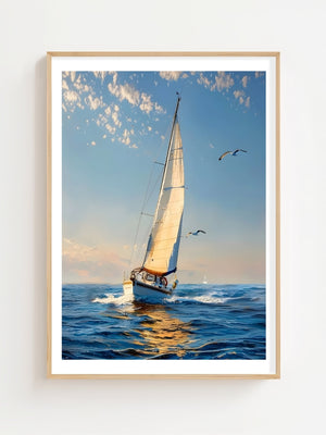 Sailboat In The Wind Plakat - 21 x 29.7 cm (A4) - Nellastore