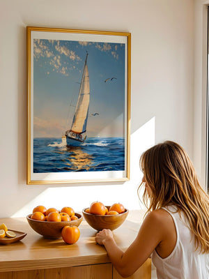 Sailboat In The Wind Plakat - 21 x 29.7 cm (A4) - Nellastore