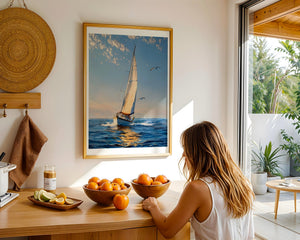 Sailboat In The Wind Plakat - 21 x 29.7 cm (A4) - Nellastore