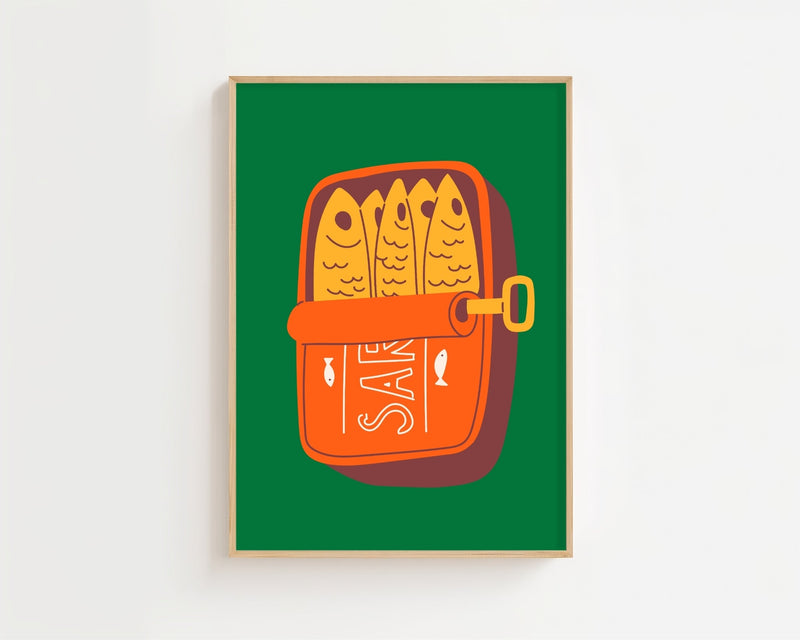 Sardine Lunchbox Plakat - 21 x 29.7 cm - Nellastore