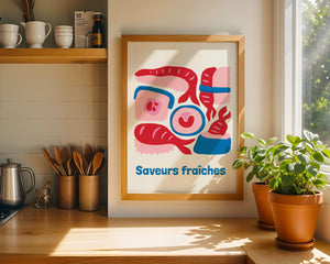 Saveurs Fraîches Sushi Plakat - 21 x 29.7 cm - Nellastore