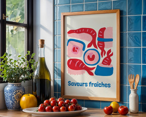 Saveurs Fraîches Sushi Plakat - 21 x 29.7 cm - Nellastore