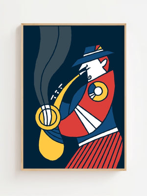 Sax & Smoke Lounge Plakat - 21 x 29.7 cm - Nellastore