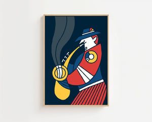 Sax & Smoke Lounge Plakat - 21 x 29.7 cm - Nellastore
