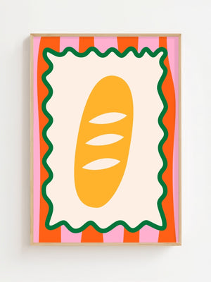 Scalloped Bread Slice Plakat - 21 x 29.7 cm - Nellastore