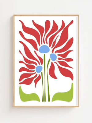 Scarlet Bloom Matisse Plakat - 21 x 29.7 cm - Nellastore