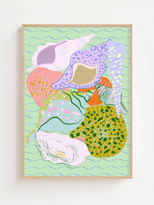 Seaside Shell Collection Plakat - 21 x 29.7 cm - Nellastore