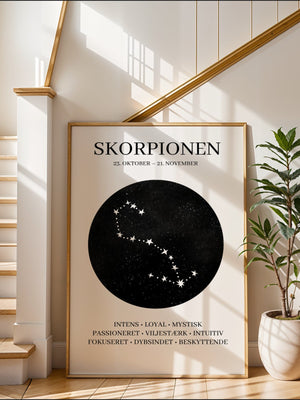 Skorpionen Stjernetegn Plakat - 21 x 29.7 cm - Nellastore