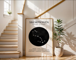 Skorpionen Stjernetegn Plakat - 21 x 29.7 cm - Nellastore