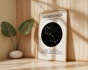 Skorpionen Stjernetegn Plakat - 21 x 29.7 cm - Nellastore