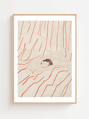 Sleeping In Red Lines Plakat - 21 x 29.7 cm (A4) - Nellastore
