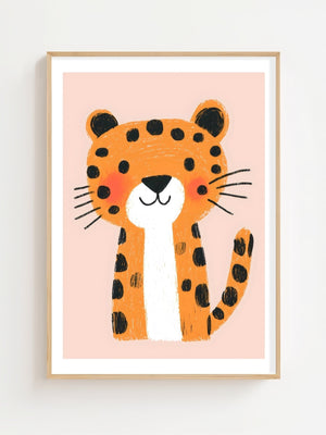 Smiling Leopard Plakat - 21 x 29.7 cm (A4) - Nellastore