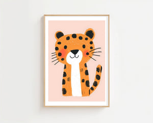 Smiling Leopard Plakat - 21 x 29.7 cm (A4) - Nellastore