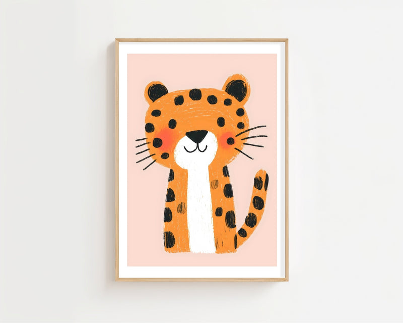 Smiling Leopard Plakat - 21 x 29.7 cm (A4) - Nellastore
