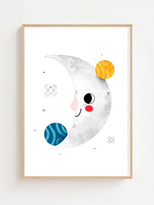 Smiling Moon Plakat - 21 x 29.7 cm (A4) - Nellastore