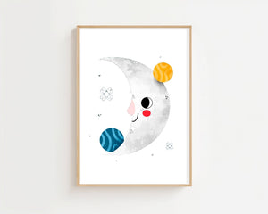 Smiling Moon Plakat - 21 x 29.7 cm (A4) - Nellastore